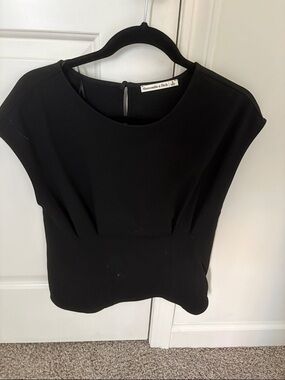 Abercrombie & Fitch Black Cap Sleeve Blouse